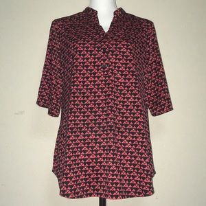 Women’s red and black heart blouse